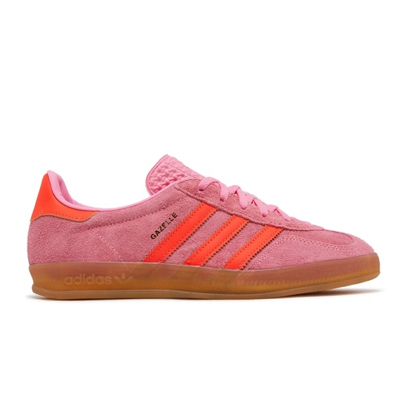 Adidas Gazelle Indoor Shoes in Beam Pink / Solar Red / Gum - Picture 1 of 8